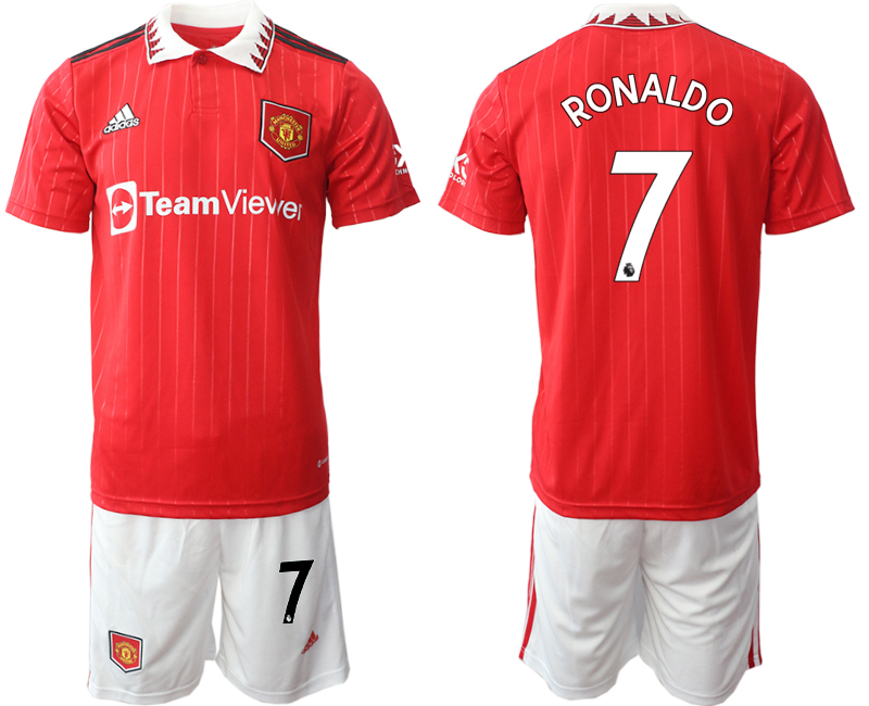 Men 2022-2023 Club Manchester United home Red #7 Adidas Soccer Jerseys
